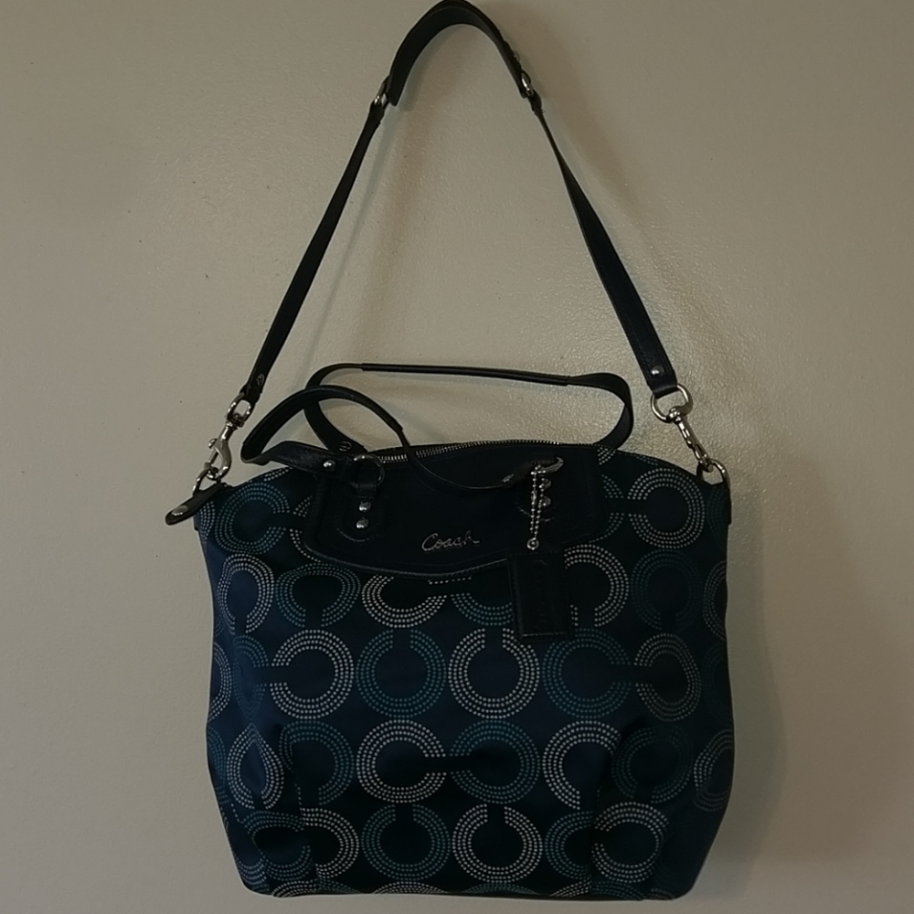 COACH ASHLEY DOTTED OP ART NORTH/SOUTH SAT… - Picture 3 of 8